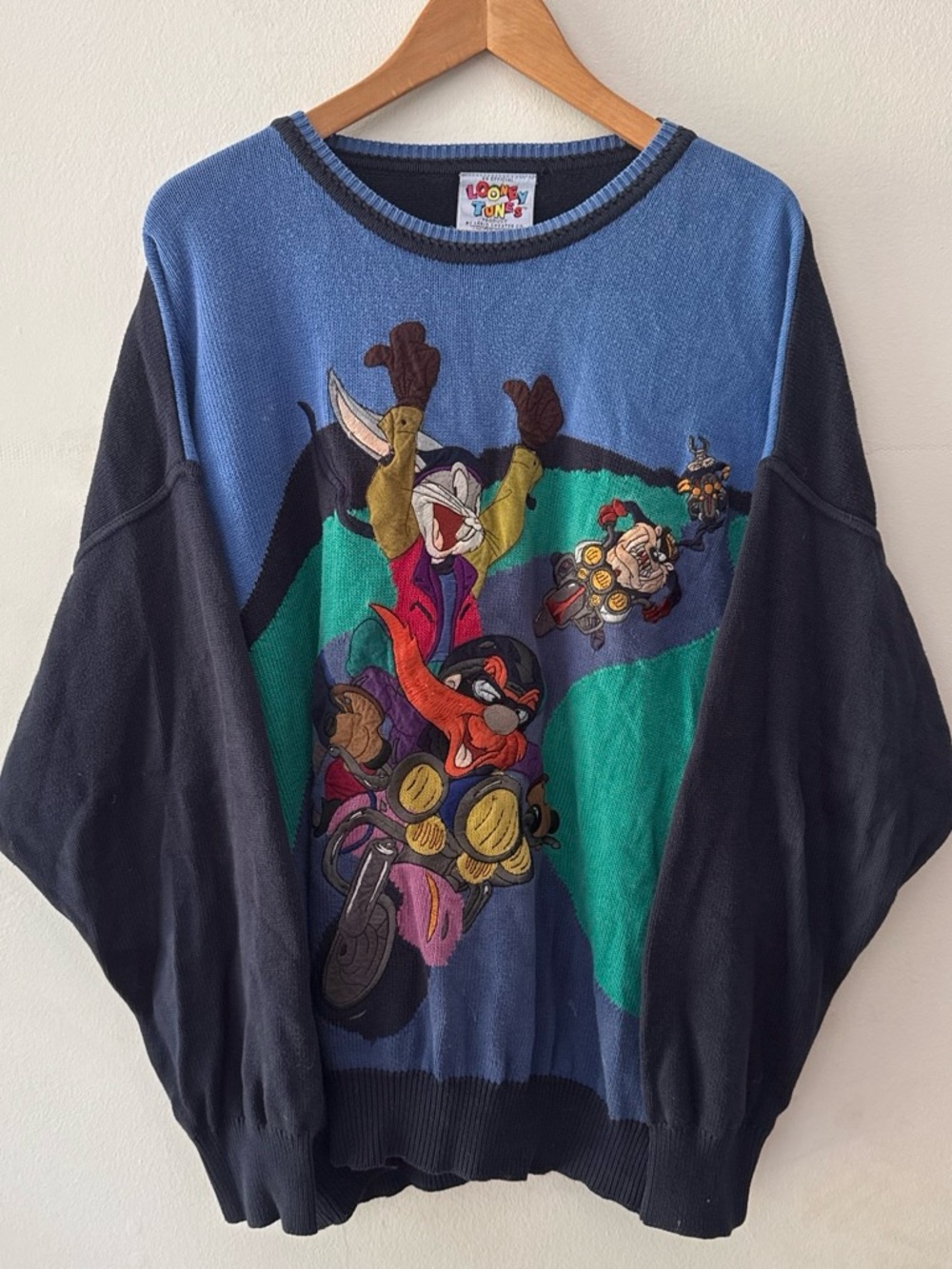 Looney Tunes x Lario Sweater Limited Edition Bikers Knit Sweater 100% Cotton